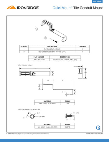 IR-QM-TCM-01-M1 rack mount hardware
