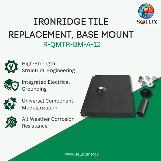 Ironridge Tile Replacement, Flat Tile, 3-1/4" Post, Black (Priced as each)