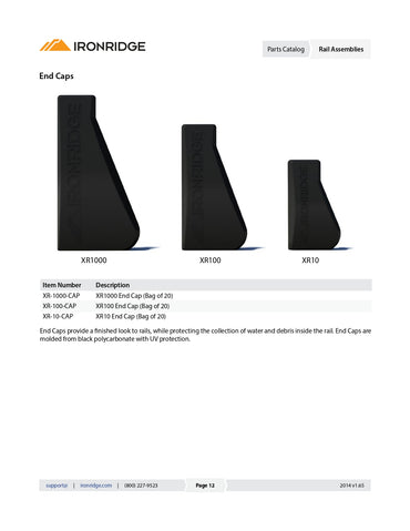 IR-XR-10-CAP01-B1 rail accessories