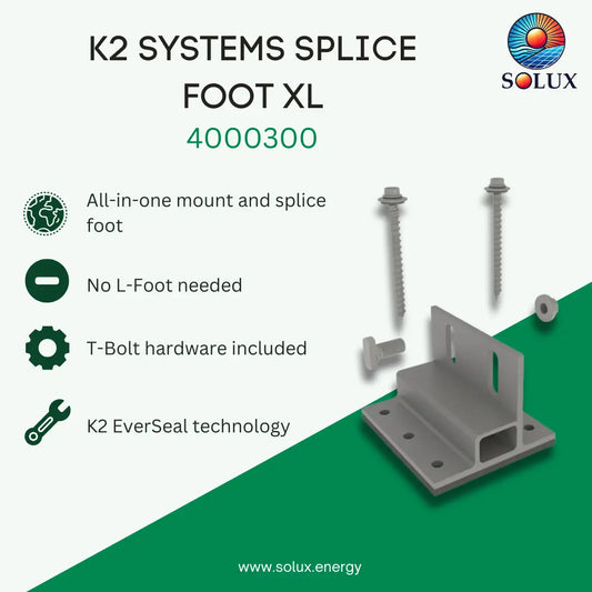 K2 Systems 4000300 Splice Foot XL #14 Kit, Mill