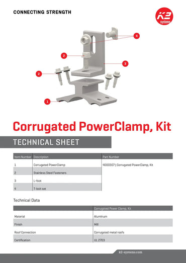 4000307 metal roof clamps for solar panels