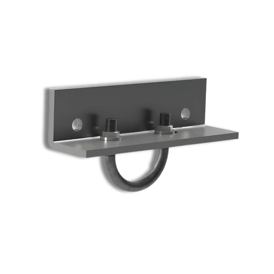 K2 Systems Everest 2 inch Pipe-Bracket Kit (4000330) structural mounting hardware with U-bolt, isolated on a white background.