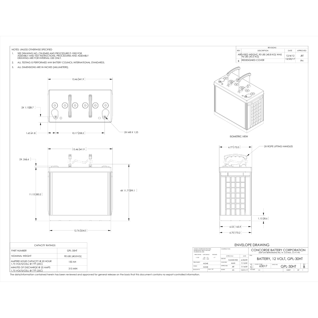 GPL-30HT agm battery sealed