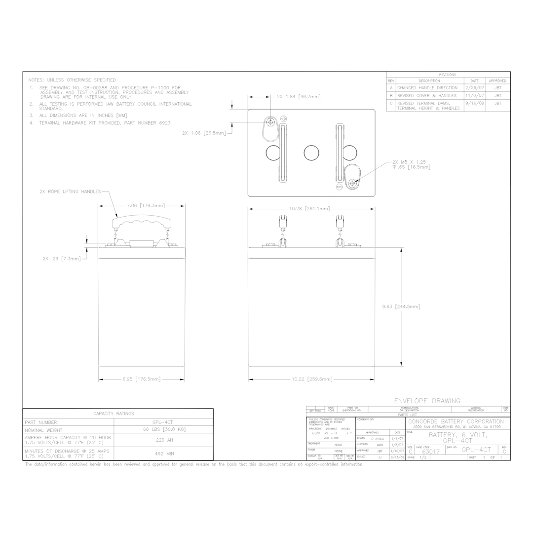 GPL-4CT batteries agm 6v