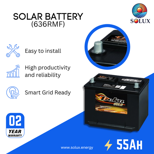This is an image of MK Deka Gold Battery 55Ah 12V FLA 636RMF