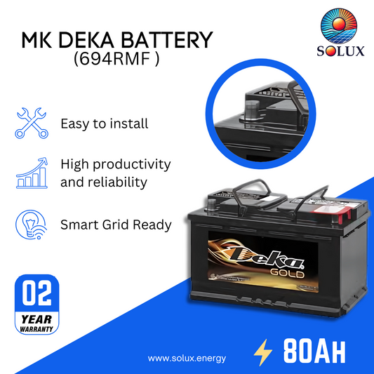 This is an image of MK Deka 94R Battery 80Ah 12V FLA 694RMF