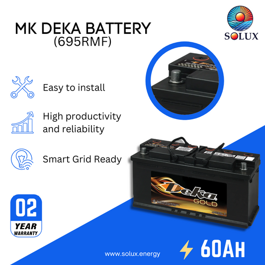This is an image of MK Deka 95R H9 Battery 60Ah 12V FLA 695RMF