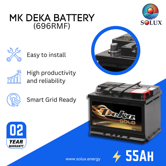 This is an image of MK Deka 96R Battery 55Ah 12V FLA 696RMF