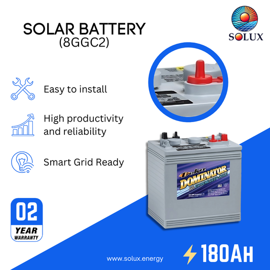 This is an image of MK Deka 8GGC2 180Ah 6 Volt Deep Cycle GEL Battery