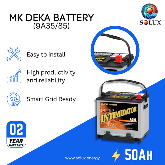This is an image of MK Deka 9A35 85 12V 50Ah AGM Battery