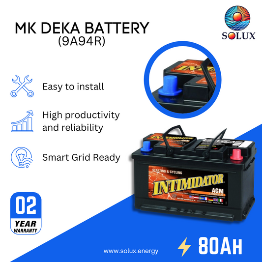 This is an image of MK Deka 12V 80Ah Battery AGM