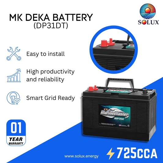 This is an image of MK Deka Deep Cycle Marine Battery 12V DP31DT