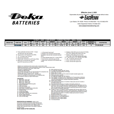 ET1212NB 12v 12ah sla battery