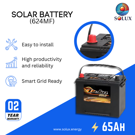 This is an image of MK Deka Gold 65Ah 12V FLA Battery 624MF