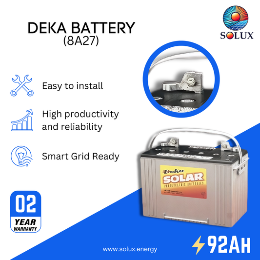 This is an image of MK Deka AGM Battery  8A27 92Ah 12VDC Deep Cycle