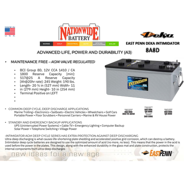 8A8D heavy duty 12v battery