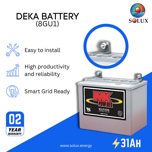 This is an image of MK Deka 31Ah 12V Gel Battery Deep Cycle 8GU1H