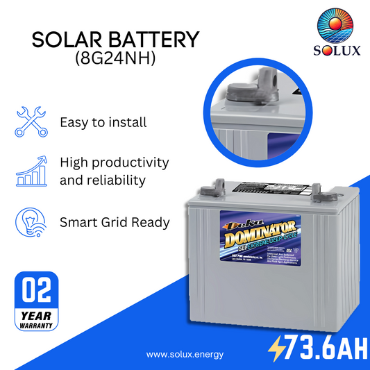 The mk deka dominator 8g27m gel battery is a high-capacity deep cycle gel battery, designed for demanding applications such as marine, RV, and off-grid power systems.