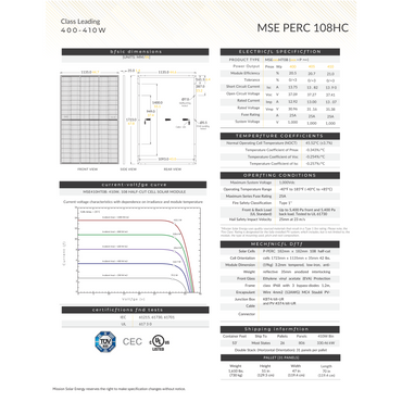 MSE410HT0B monocrystalline solar panel for sale