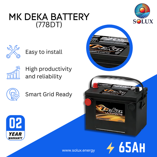 This is an image of MK Deka 65Ah 12V FLA Battery