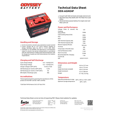 ODX-AGM24F 76ah battery