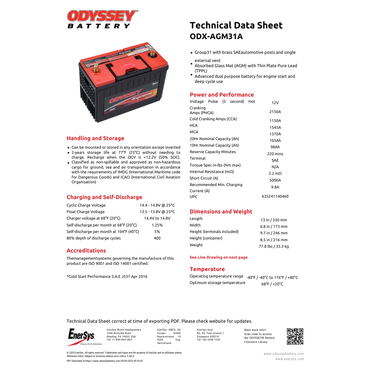 ODX-AGM31R 100ah batteries