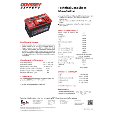 ODP-AGM31M absorbed glass mat battery