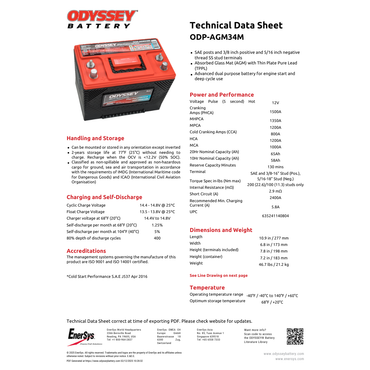 ODP-AGM34M non spillable battery