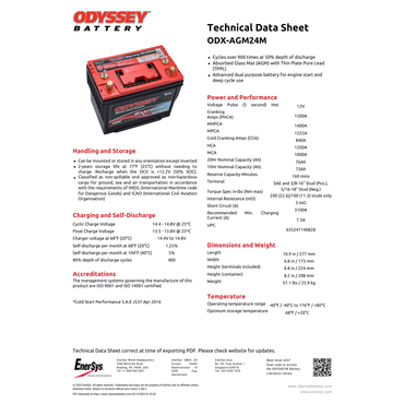 ODX-AGM24M sealed agm battery