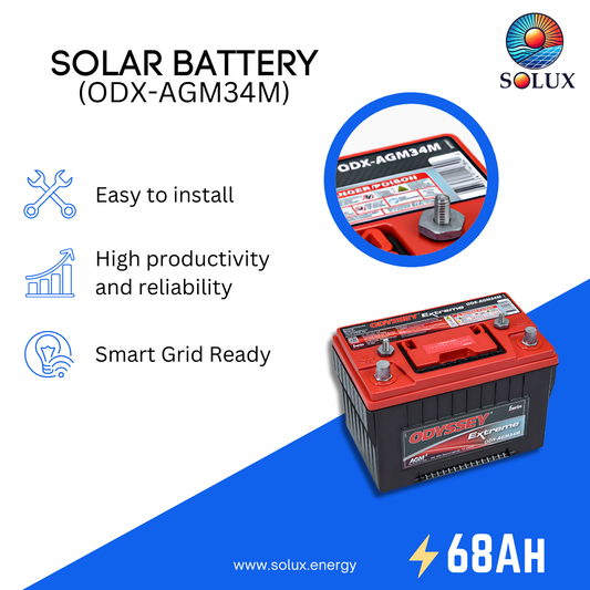 This is an image of Odyssey Battery ODX-AGM34M 12VDC 68Ah Extreme Series AGM Battery