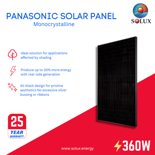 This is an image of Evervolt Panasonic All Black Solar Panel