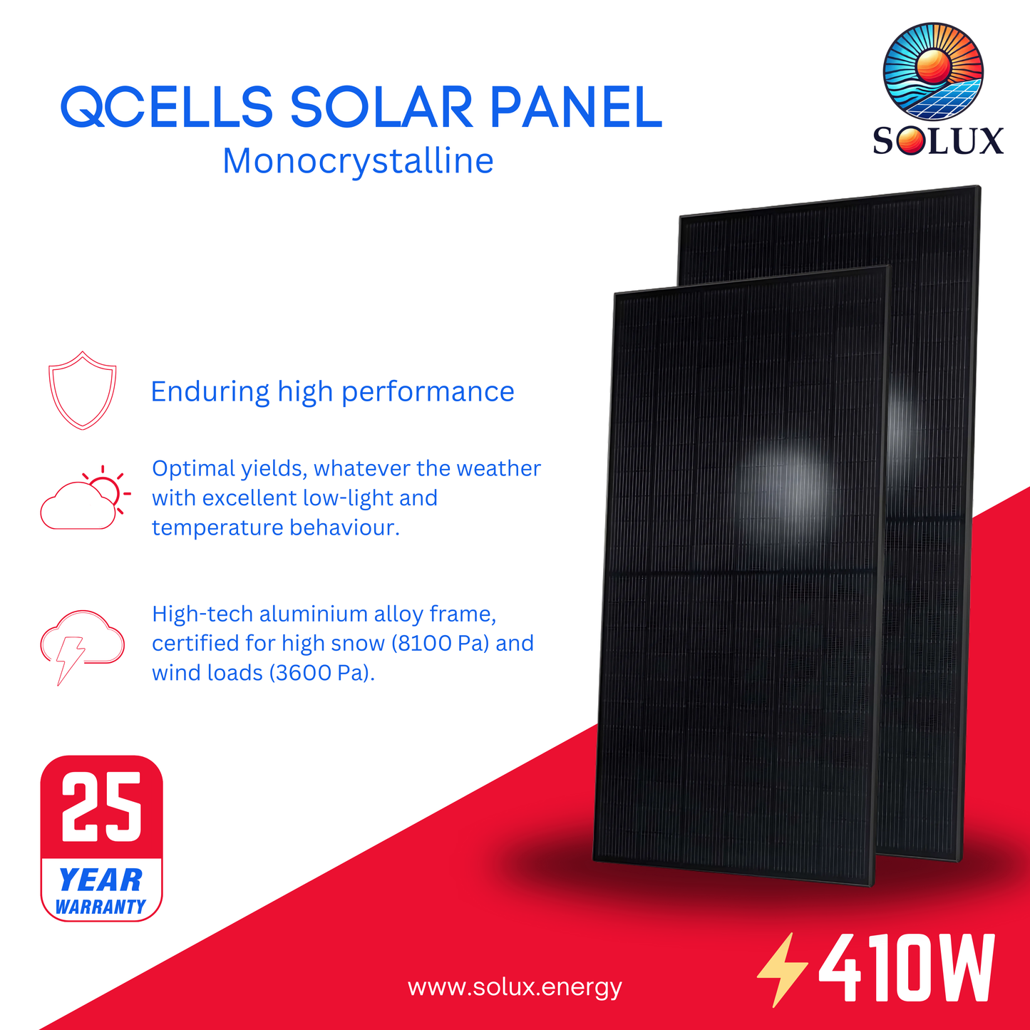this is an image of Q cell HQC-410MLQPG10-BK