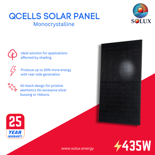 This is an image of Solar Panel 435W Qcells All Black Monocrystalline Solar Panel