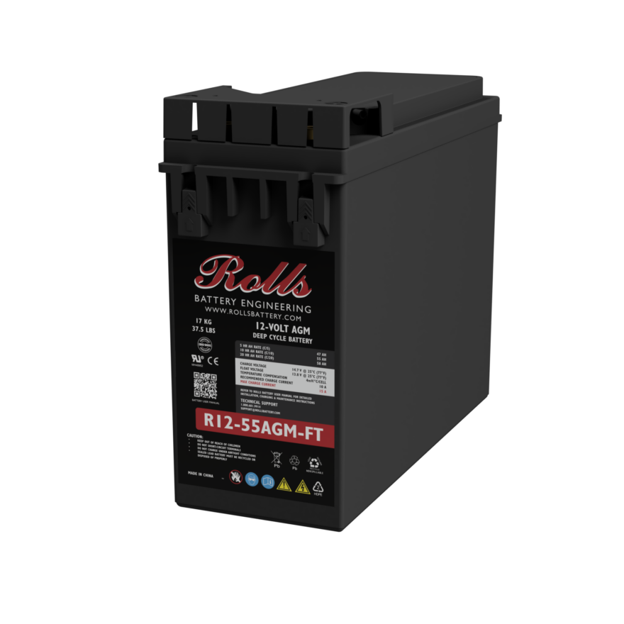 Rolls Surrette R12-55AGM-FT 12VDC 58 Ah AGM Battery