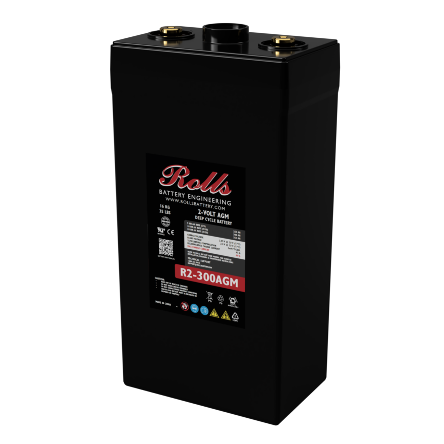 Rolls Surrette R2-300AGM 2VDC 318 Ah AGM Battery