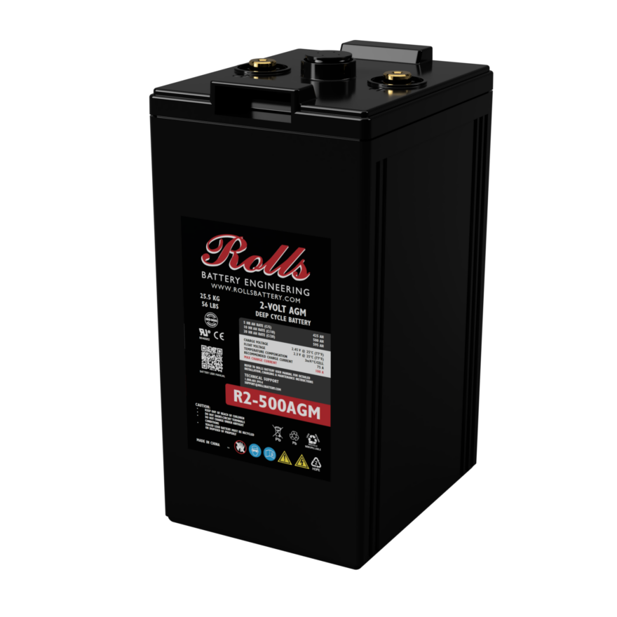 Rolls Surrette R2-500AGM 2VDC 530 Ah AGM Battery