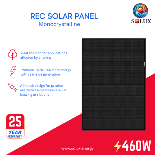 REC Solar REC460AA PURE 2 460Watt Half-Cell Black on Black Monocrystalline Solar Panel