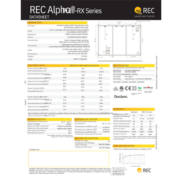 REC460AA PURE-RX rec alpha solar panel