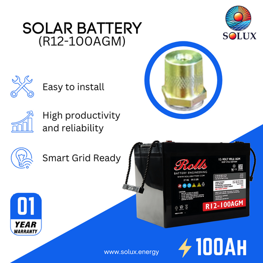 This is an image of Rolls Surrette 12V 100Ah Battery AGM Deep Cycle Battery