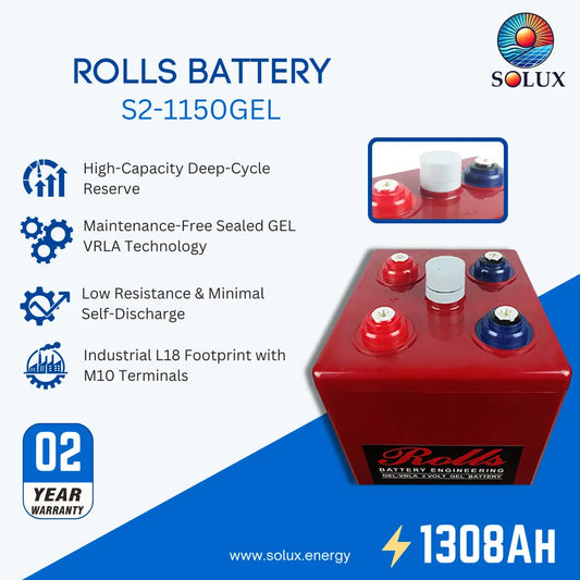 Rolls Surrette S2-1150GEL 2VDC 1308Ah Deep Cycle GEL Battery