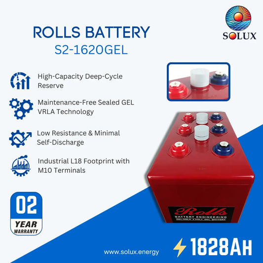 Rolls Surrette S2-1620GEL 2VDC 1828Ah Deep Cycle GEL Battery
