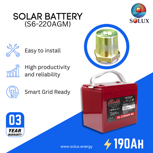 This is an image of Rolls Surrette 6V Deep Cycle Battery AGM 190Ah (S6-220AGM)