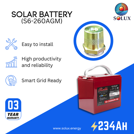 This is an image of Rolls Surrette 6 Volt Deep Cycle Batteries 234Ah AGM S6-260AGM