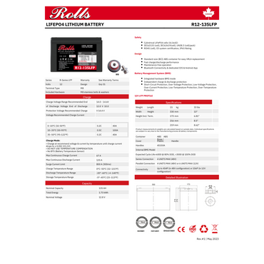 R12-135LFP lifepo4 cells