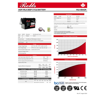 R12-80AGM 12 volt solar battery