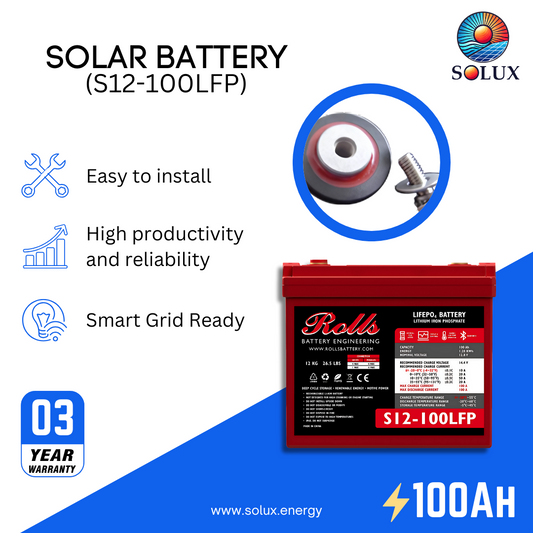 This is an image of Rolls Surrette S12-100LFP 12V100Ah Lithium Battery
