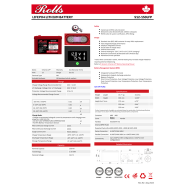 S12-150LFP lithium batteries solar