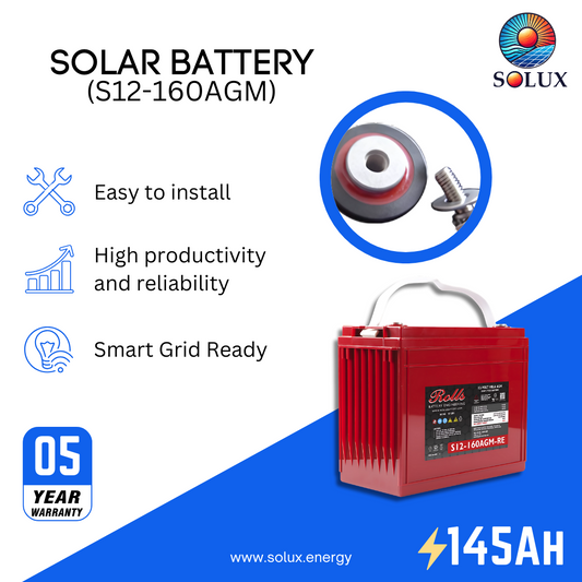 This is an image of Rolls Surrette S12-160AGM 12-volt 145Ah AGM Deep Cycle Battery