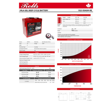 S12-55AGM rolls surrette s12-55agm