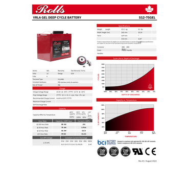 S12-75GEL rolls surrette s12-75gel